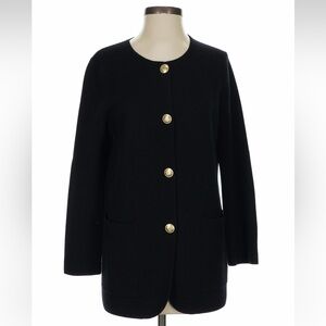 J. Crew Black Sweater Blazer with Gold Buttons